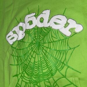 Spyder Lime Hoodie with Web Design